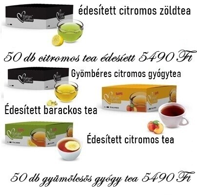 Italian Coffee Tea kapszula csomagok 6 féle 25 db
