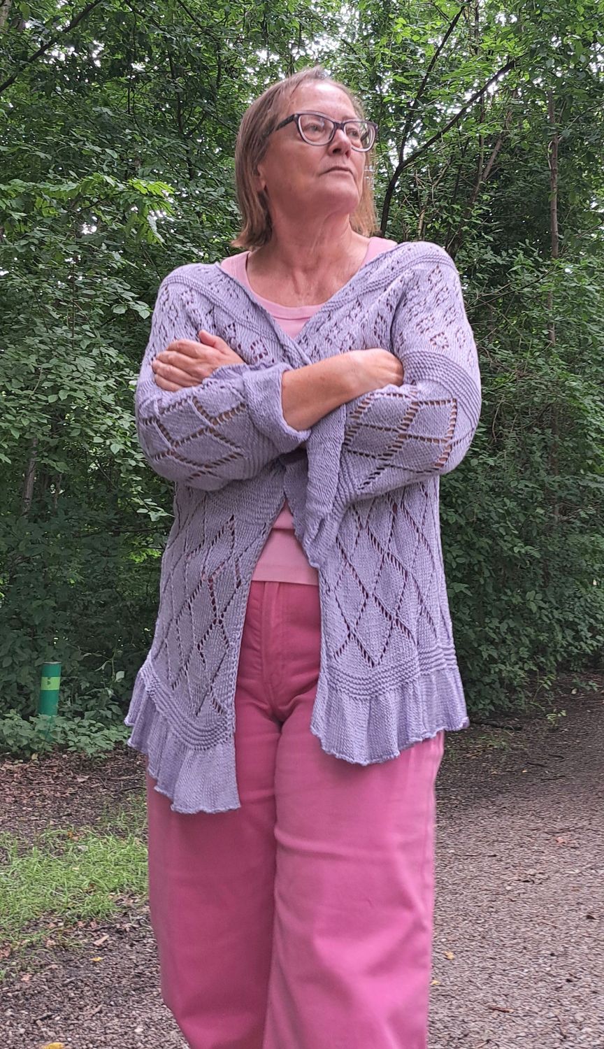 Kostenlose Strickanleitung Lochmuster Boho Cardigan Rucola