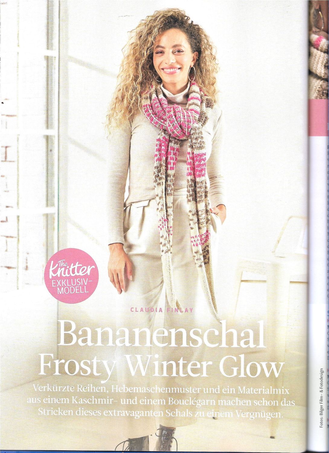 Garnpaket The Knitter 73 Exklusivmodell Bananenschal Frosty Winter Glow