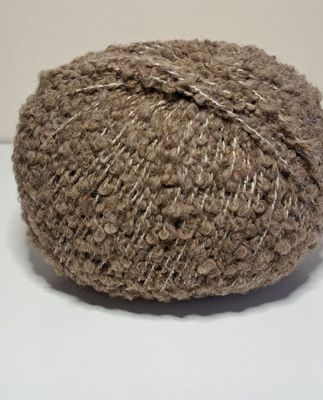 100g Lanamania Caracurl Handstrickgarn aus 55% feiner Wolle, 41% Alpaka, 4% Trägerfaden Nylon, 170m/100g , color Greige