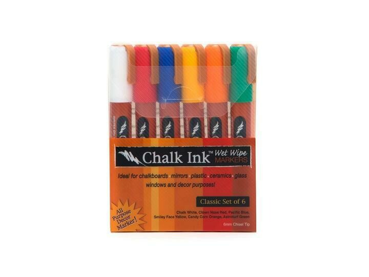 Marker Wet Wipe Chalk 6/Pk Classic 6Mm