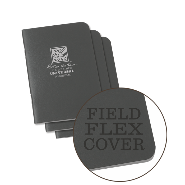 Notebook 371FX-M Universal Grey, 3 Pack, 3" x 4 5/8" - Rite In Thr Rain