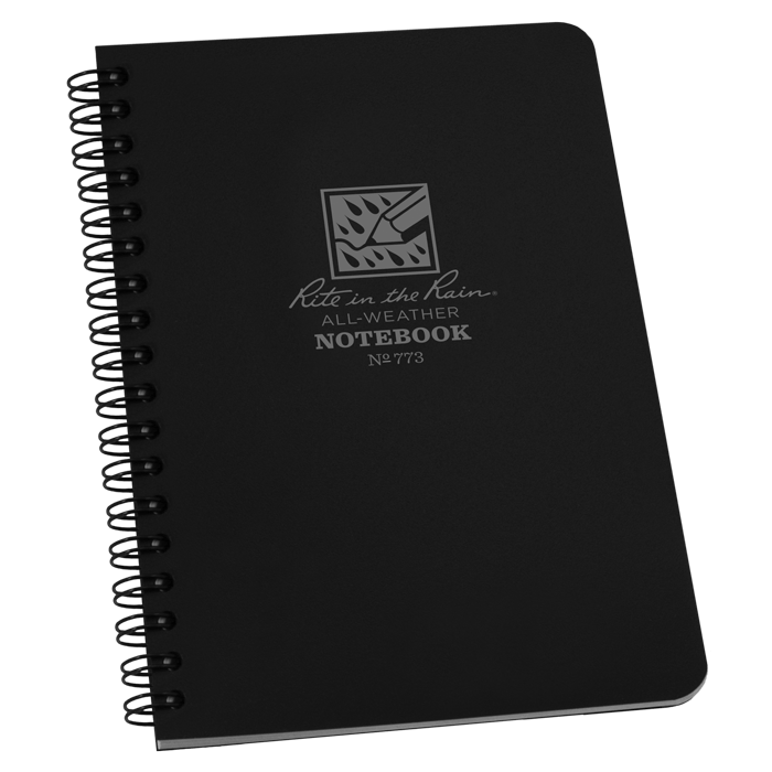 Notebook 773 Side Coil Universal Black, 4 5/8" X 7" - Rite In The Rain