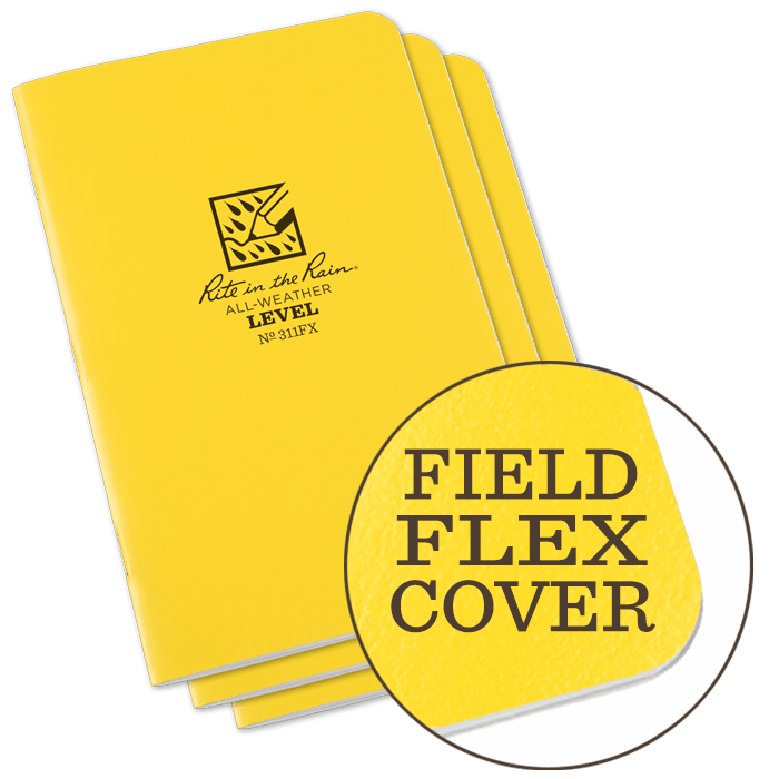 Notebooks 311FX Level Yellow, 3 Pack, 4.75" x 7" - Rite In The Rain