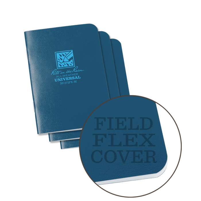 Notebook 271FX-M Universal Stapled Blue, 3 Pack, 3" x 4 5/8" - Rite In The Rain 