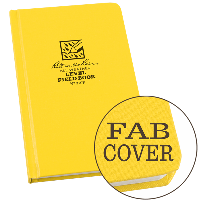 Notebook 310F Level Fabrikoid Yellow Level 4.75" X 7.5" - Rite In The Rain 