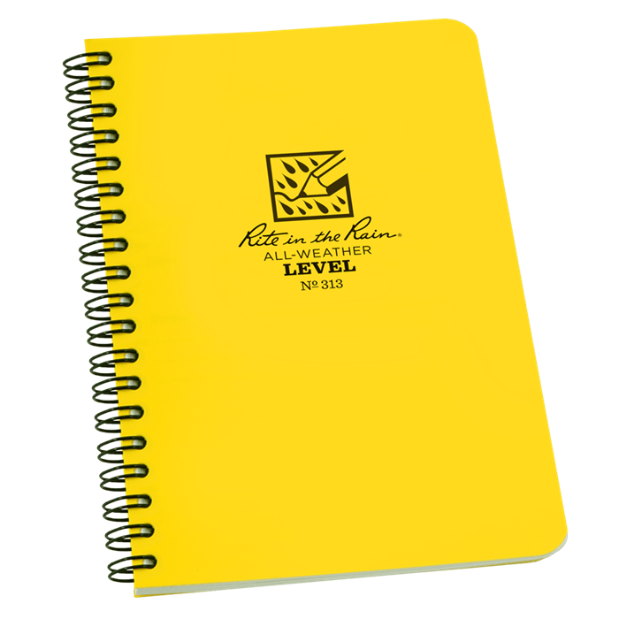 Notebook 313 Side Coil Level Yellow, 4.5" x 7" - Rite In The Rain