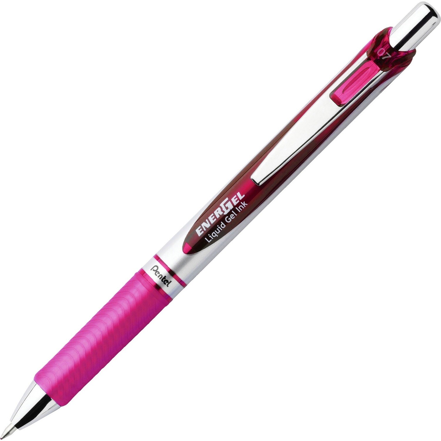 Pen, Rollerball, EnerGel, Retractable Pink, Single, 0.7 Mm, Refillable