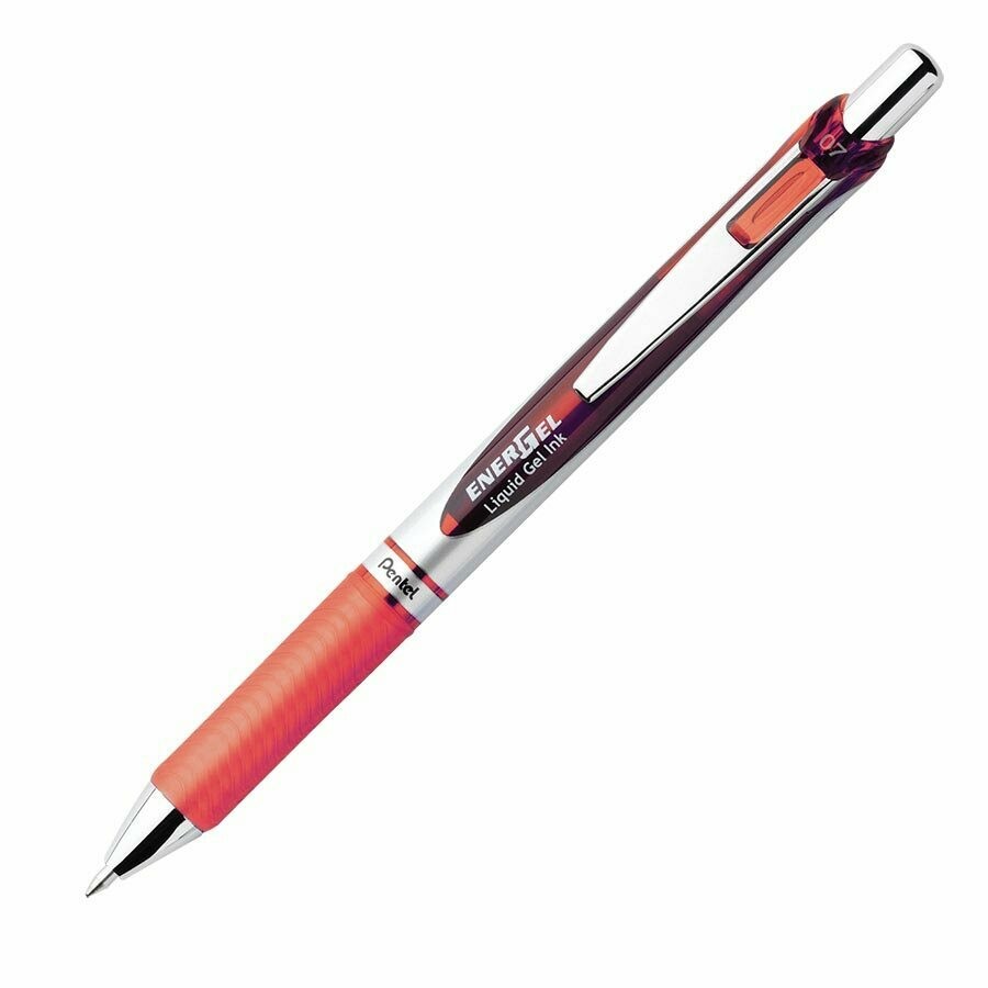 Pen, Rollerball, EnerGel, Retractable Orange, Single, 0.7 Mm, Refillable