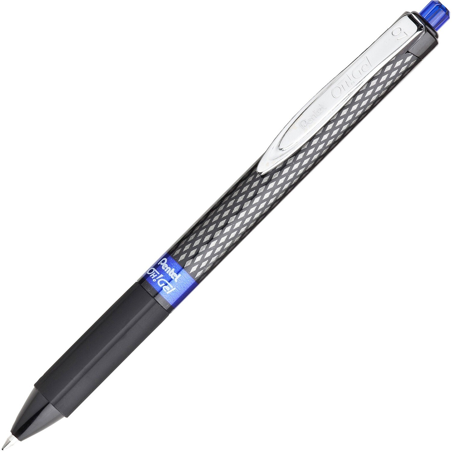 Pen, Retractable, "Oh! Gel", Carbon Fiber Barrel Blue, Single, 0.7 Mm