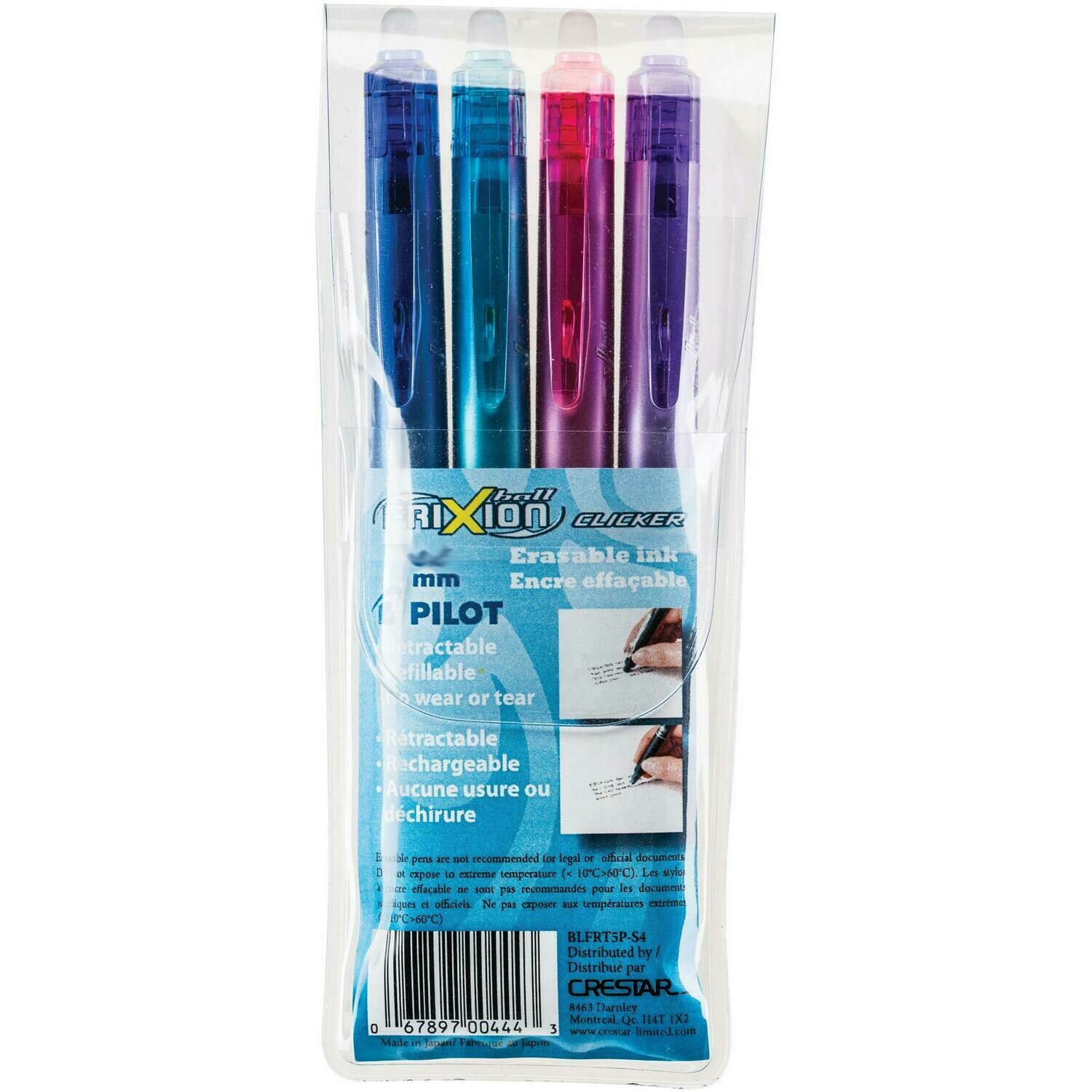 Pen, Erasable,Retractable, Gel, FriXion Assorted Colours, 4 Pack, 0.5 Mm, Refillable