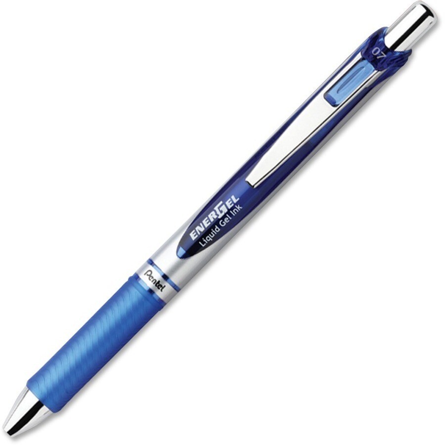 Pen, Rollerball, EnerGel, Retractable Blue, Box of 12, 0.7 Mm, Refillable