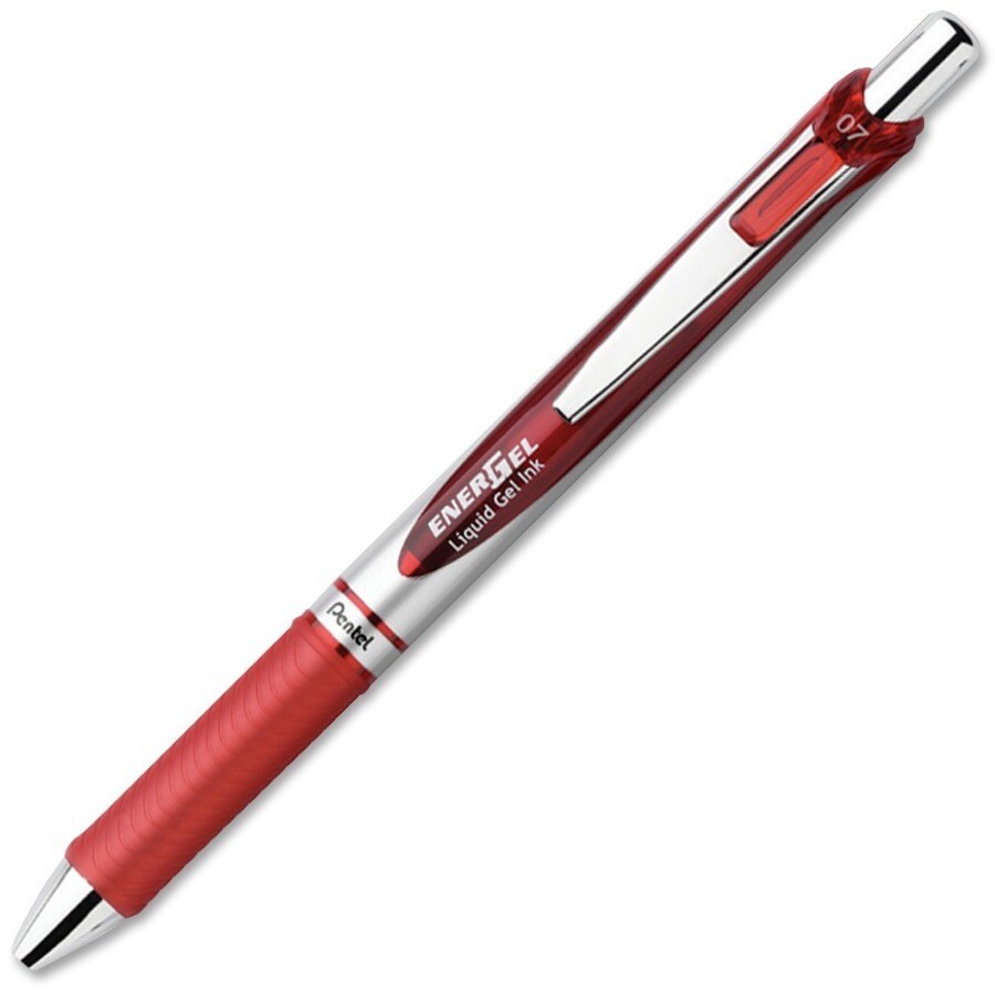 Pen, Rollerball, EnerGel, Retractable Red, Box of 12, 0.7 Mm, Refillable