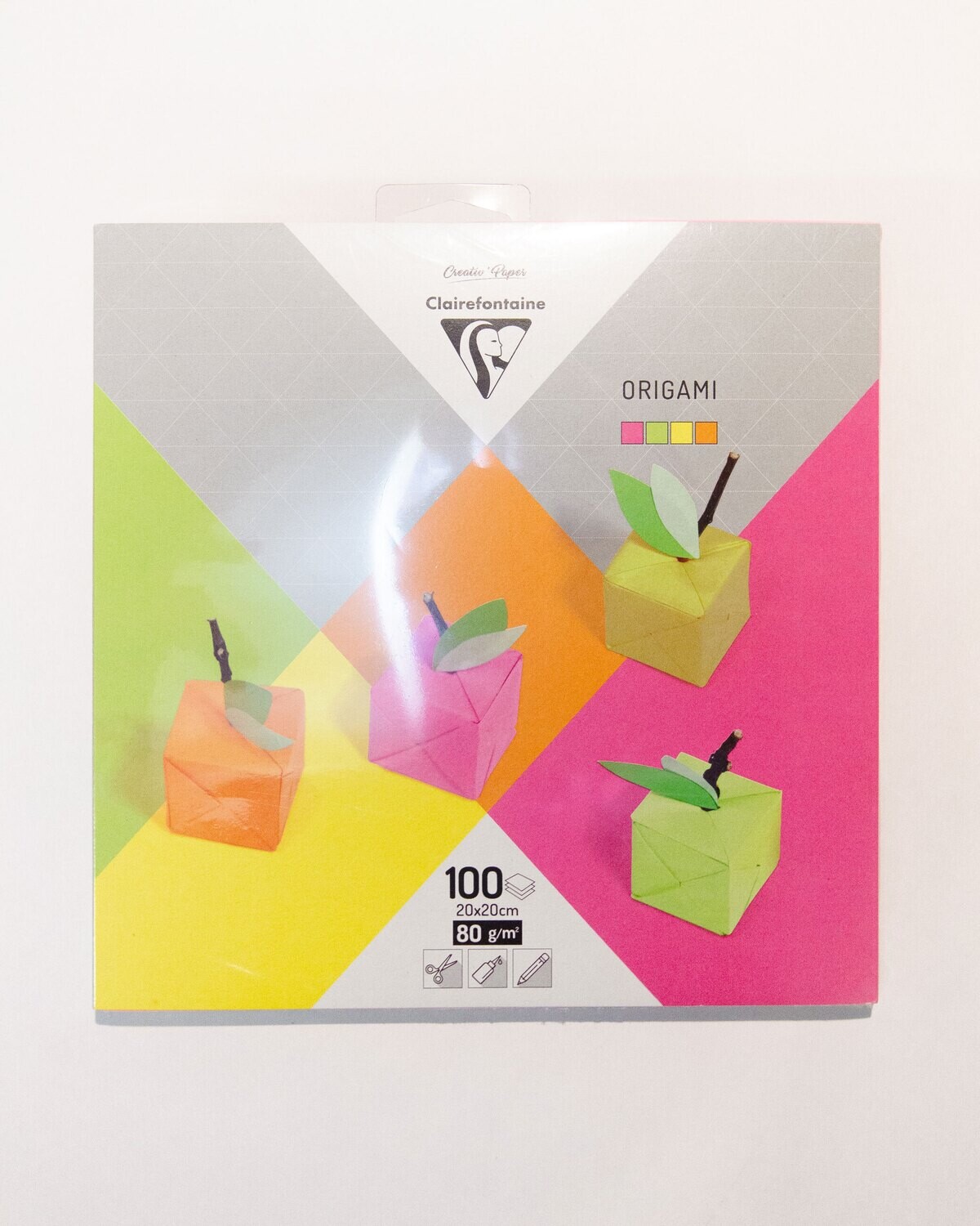 Origami Paper Assorted Neon, 20 x 20 cm, 100 Pack