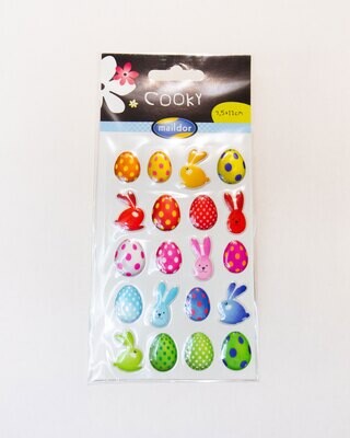 Stickers, Cooky Rabbits & Eggs, 18 Sticker