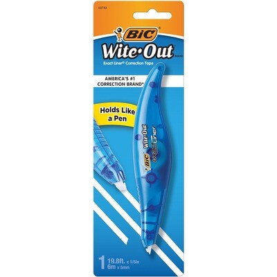 Correction Tape,Wite-Out, Bic Single, 5 Mm x 6 M
