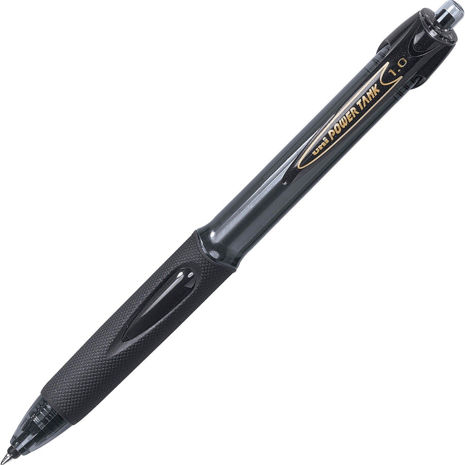 Pen, Ballpoint, Retractable, Uni-ball Powertank Black, Single, 1 Mm, Refillable