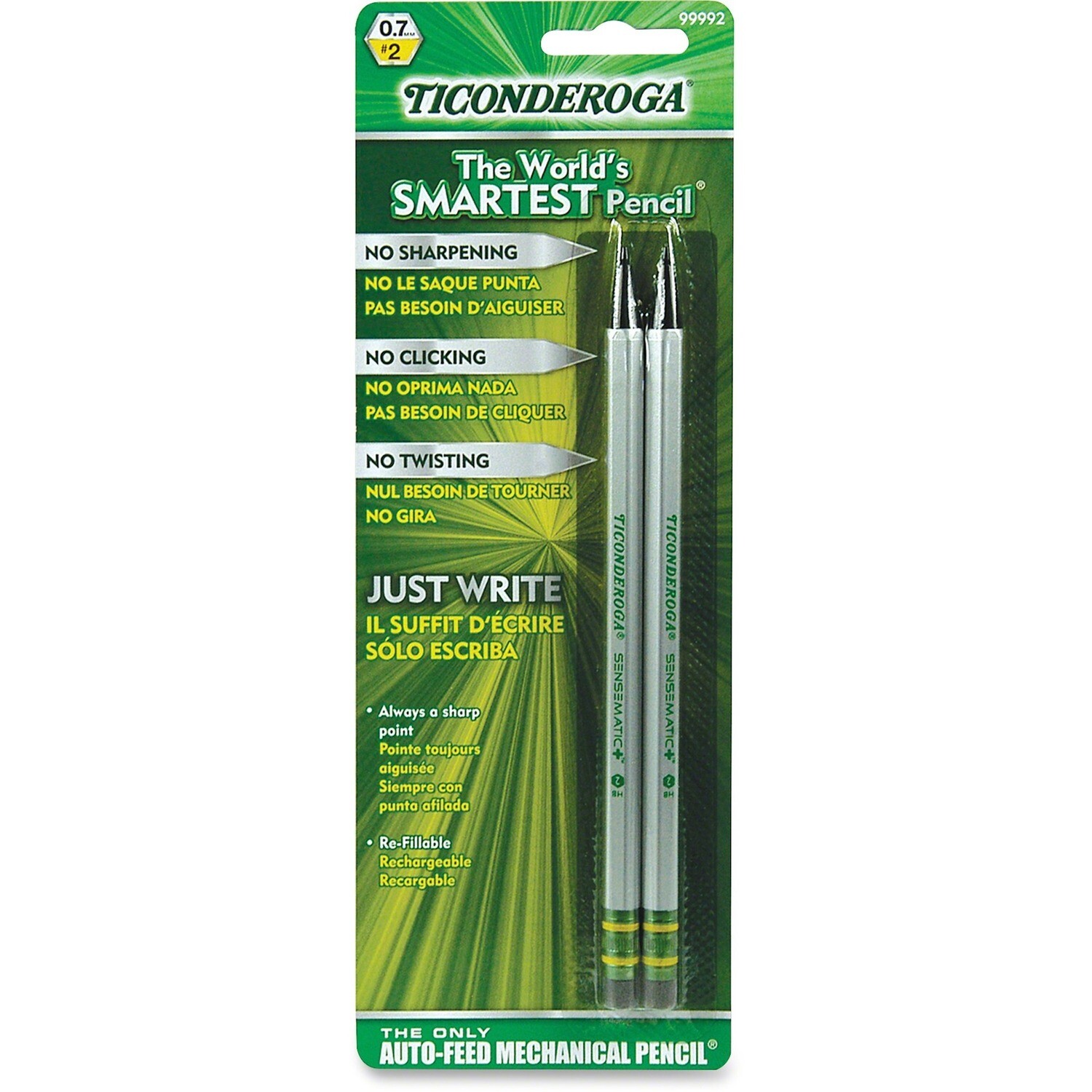 Pencil, Worlds Smartest, Dixon 0.7mm, Auto Feed, 2 Pack