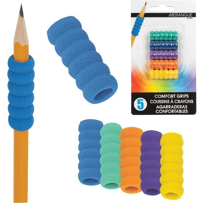 Pencil Grips, Foam, Merangue Assorted, 5 Pack