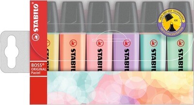 Highlighter, Boss Mini Pastel Love Assorted 6 Pack