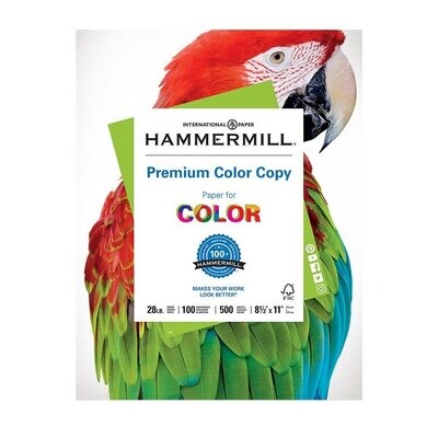 Paper, 28lb, Legal 100 White for Coloured Printing, 500 Pack, Hammermill