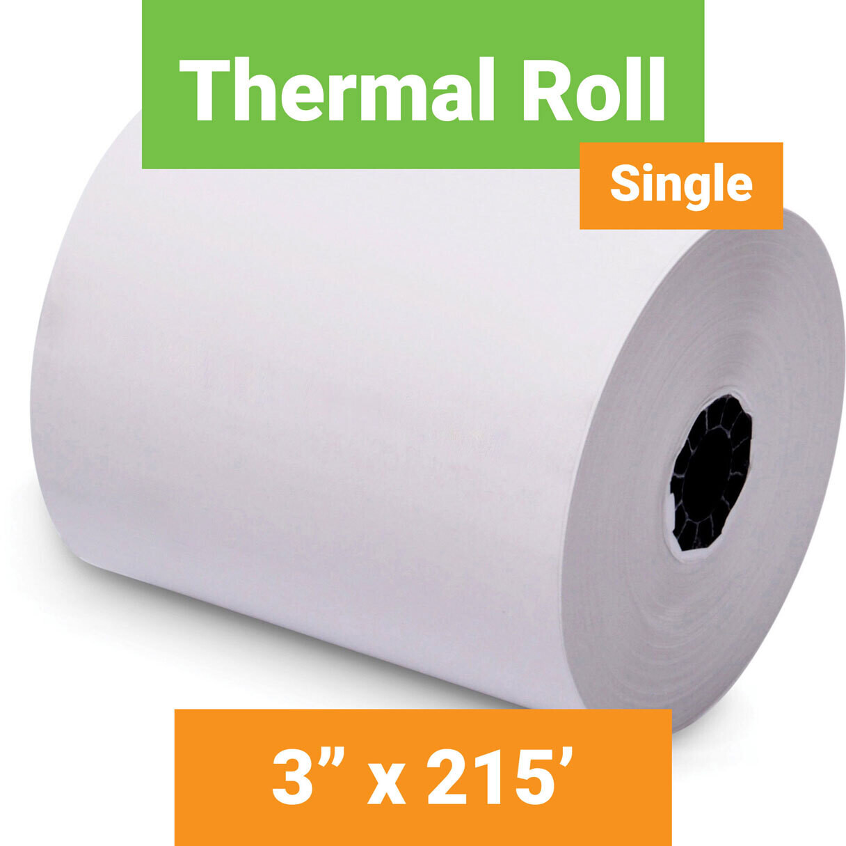 Paper, Thermal, 3" x 215' White, Single Roll