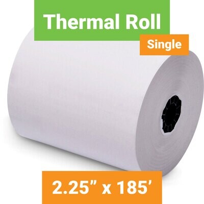 Paper, Thermal, 2.25" x 185' White, Single Roll