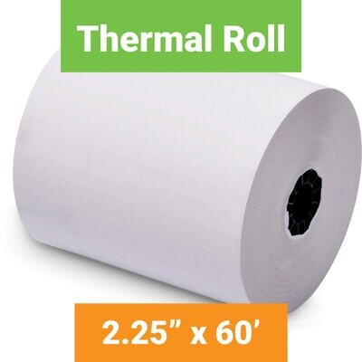 Paper, Thermal, 2.25" x 60’ White, 100 Pack