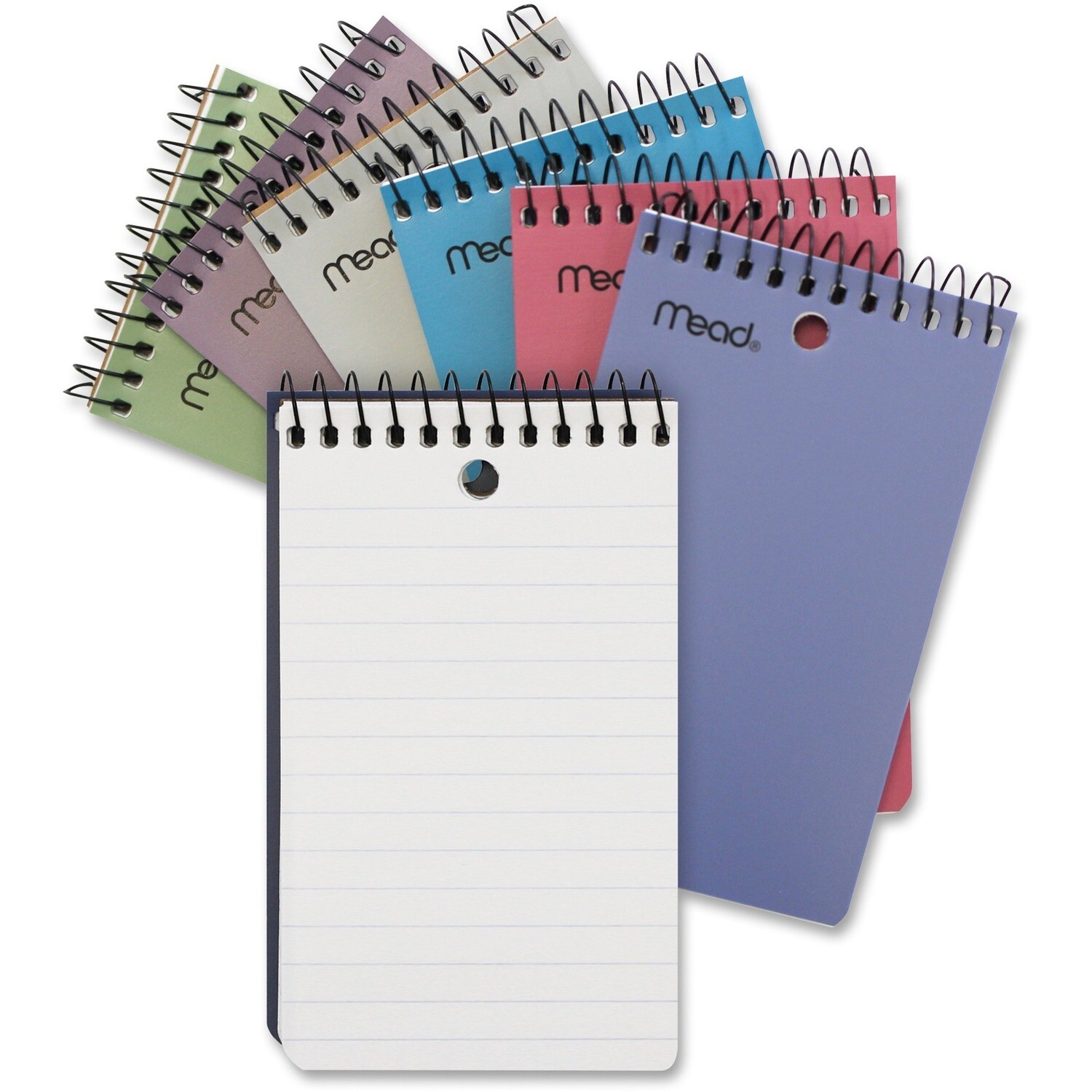 Notebook, Lined, 3" x 5" Assorted Colours, 100 Pages, Mead
