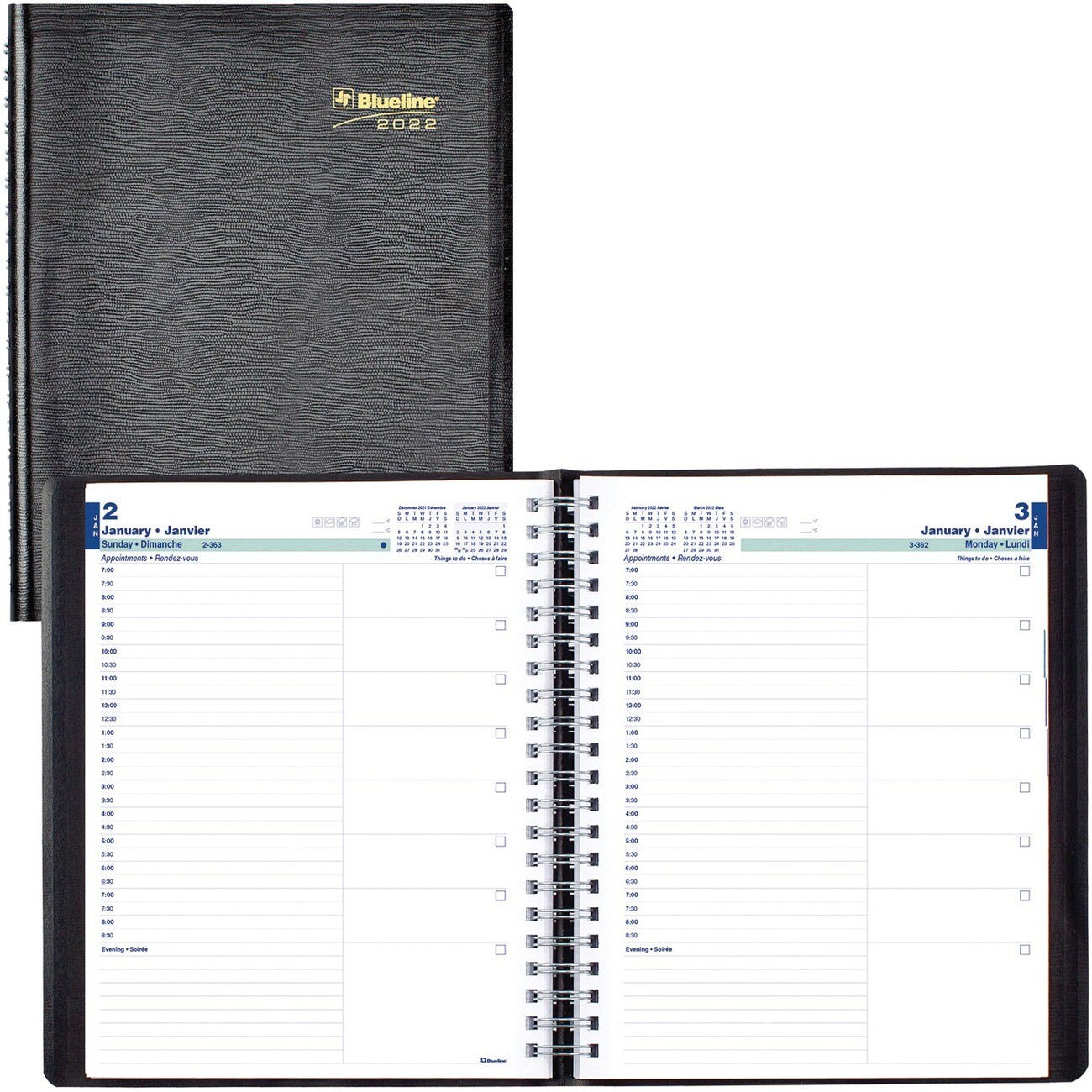 Planner, Daily, 8 1/2" x 11" Blueline