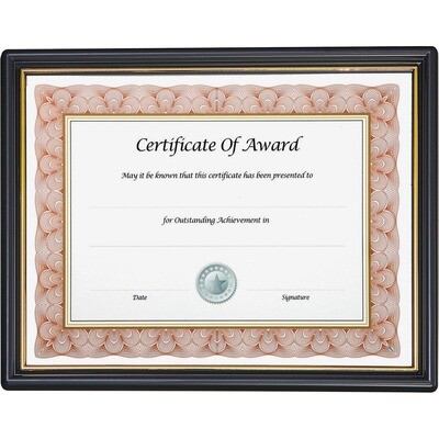 Document Frame, Wall Mount Black, 8 1/2" x 11", NuDell
