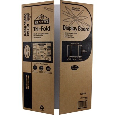 Display Board, Tri-Fold 36" x 48", Black, Elmer's