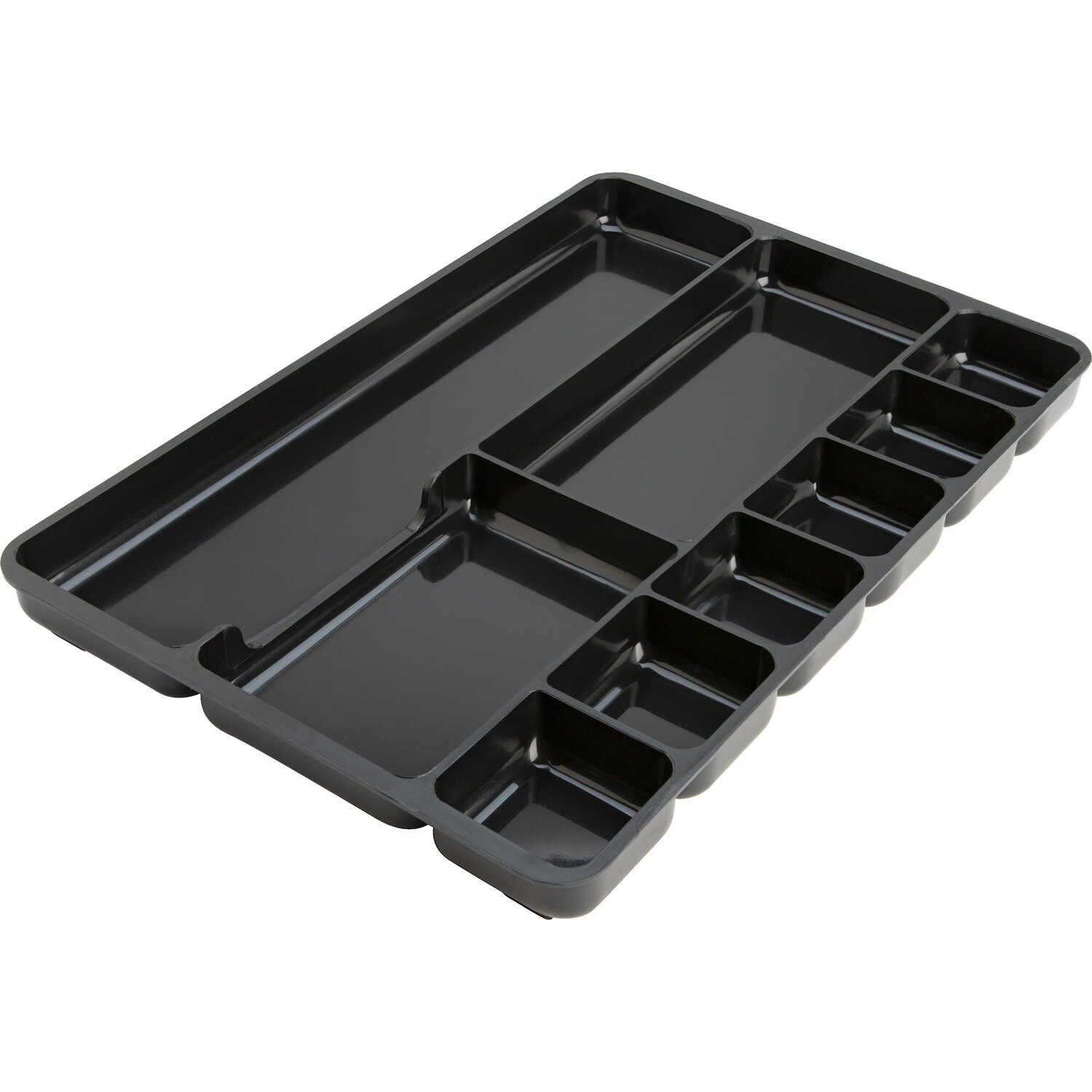 Tray, Drawer Organizer 9 Compartments, Black, 9.4" x 14", Lorell
