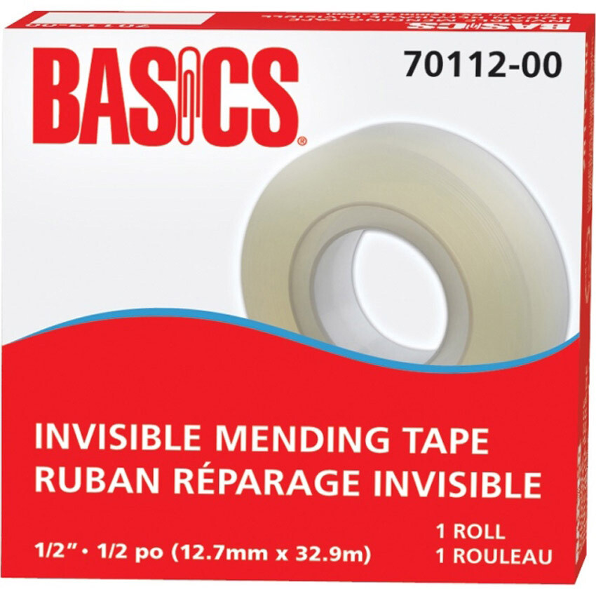 Tape, Invisible, Refill 12 Pack, 12.7mm X 32.9m, Basics