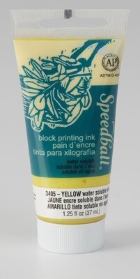 Ink, Block Printing, Water Soluble Yellow, 1.25 oz, Speedball