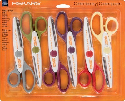 Scissors, Paper Edger, Fiskars Assorted Edges, 6 Pack
