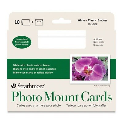 Cards and Envelopes, Photo Mount White, 5" x 6 7/8", 10 Cards