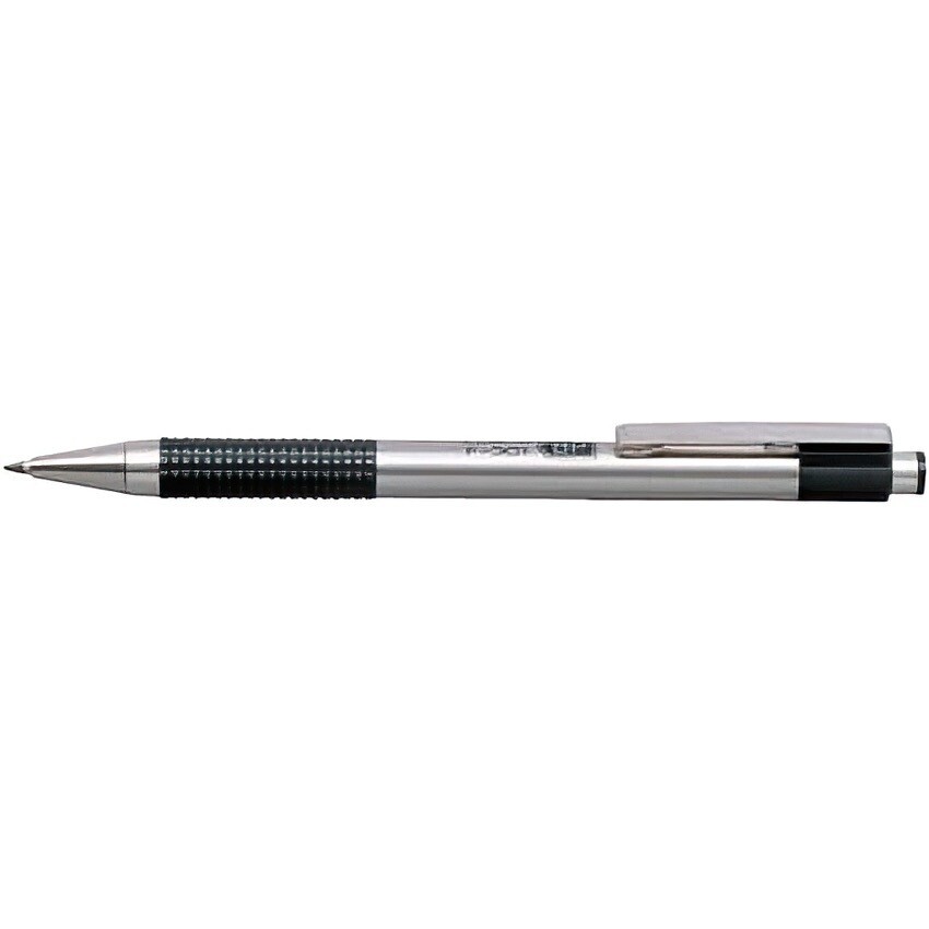 Pen, Retractable, F-301, Stainless Steel Black, 0.7 mm, Single