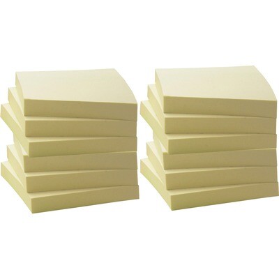 Adhesive Notes, Recycled 3" x 3", 12 Pack