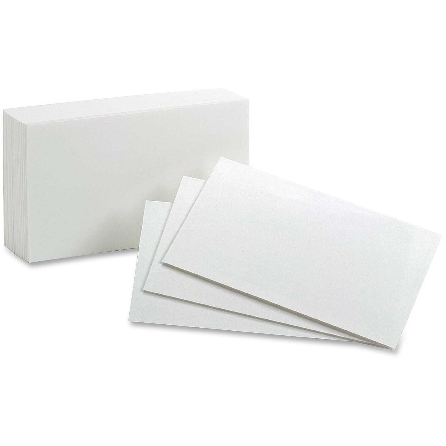 Index Cards, Plain, White 3" x 5", 100 Pack, Oxford