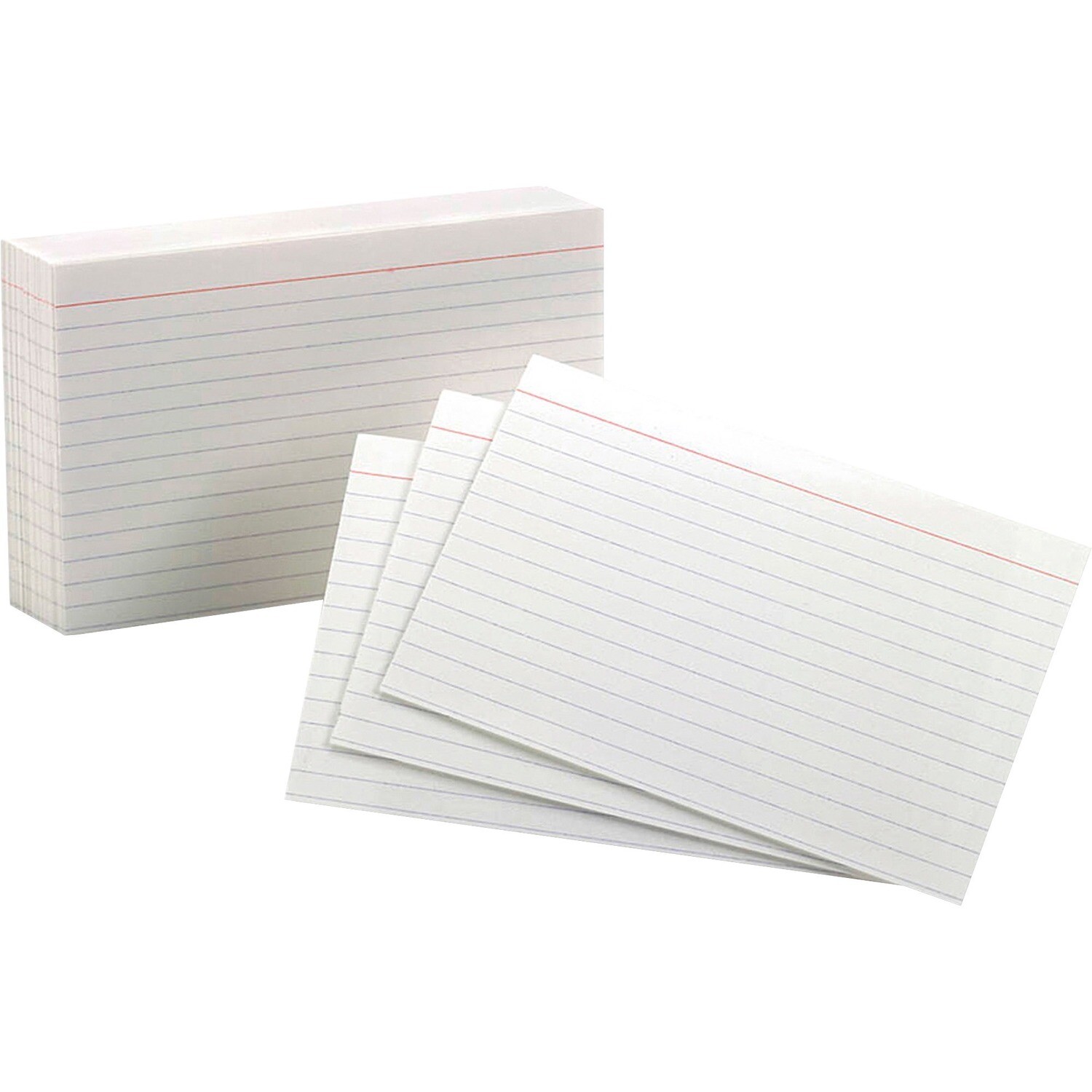 Index Cards, Ruled, White  4" x 6", 100 Pack, Oxford