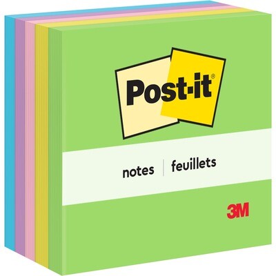 Adhesive Note, 5 Pack 3" x 3", Jaipur Assorted Colours, Post-It