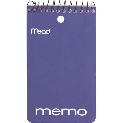 Memo Book, Top Coil 3" X 5", 12 Pack