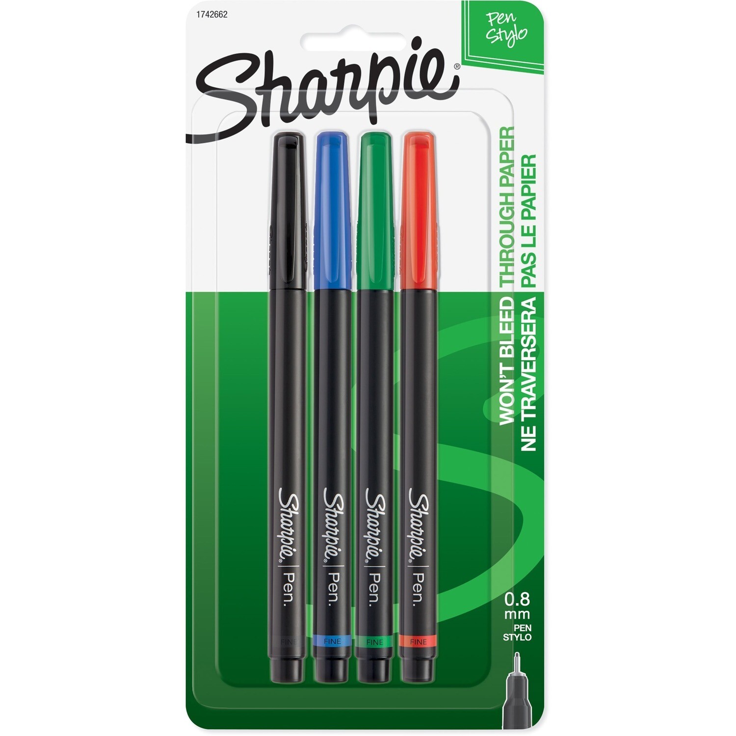 Sharpie Pen Stylo, Archival Quality Fine, 4 Pack, Assorted Colours