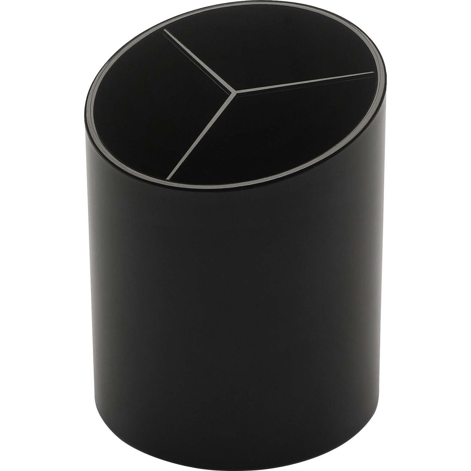 Pencil Cup, 3 Compartment Black, 3 x 3 x 4-1/8 in.