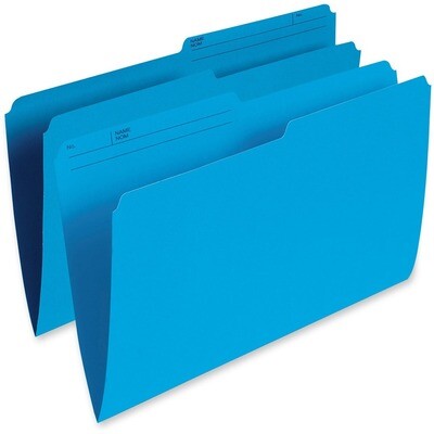 File Folder Legal R615Blu Blue 1/2 Cut 100/Box