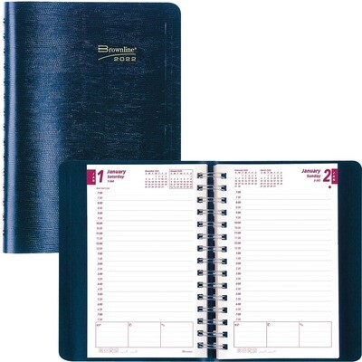 Planner, Daily, Appointment Blue, 5" x 8", Brownline