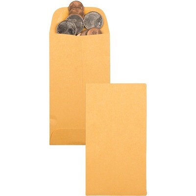 Envelope, Coin White, 2.25" x 3.5", Gum Seal, 500 Pack, Supremex