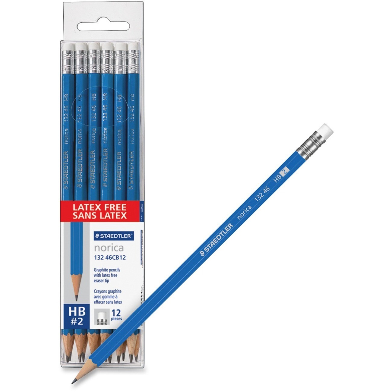 Pencils, HB #2, Norica Staedtler 12 Pack, Hexagon Wood Barrel