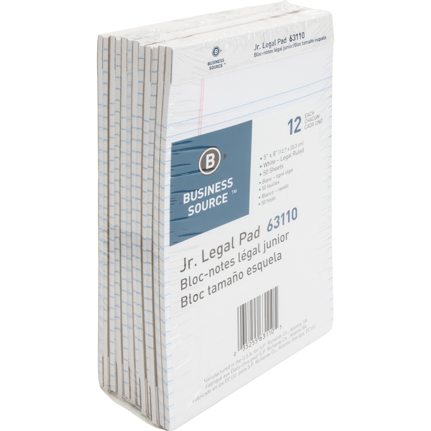 Paper, Pad, Legal Ruled 5" x 7",12 Pack, White